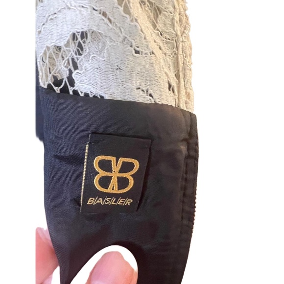 Basler Black And White Lace Front Panel Knee Length Sleeveless Sheath Dress 40 - Picture 6 of 10